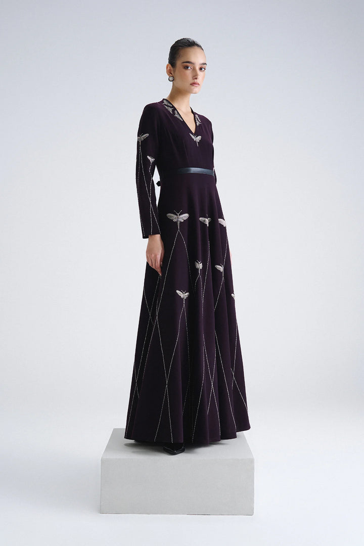 INSECT PRISM LONG DRESS - V NECK