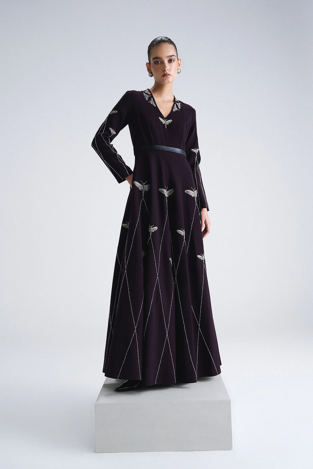 INSECT PRISM LONG DRESS - V NECK