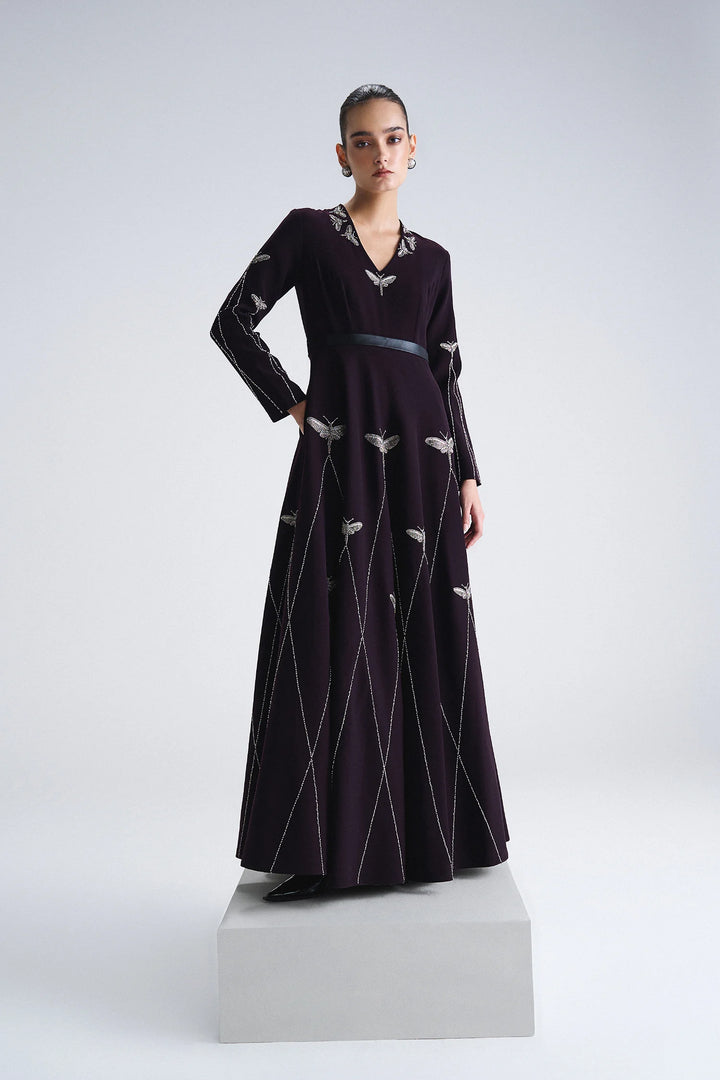 INSECT PRISM LONG DRESS - V NECK
