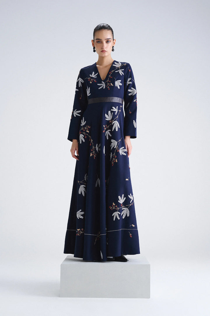 TINY BRANCHES LONG CIRCULAR DRESS