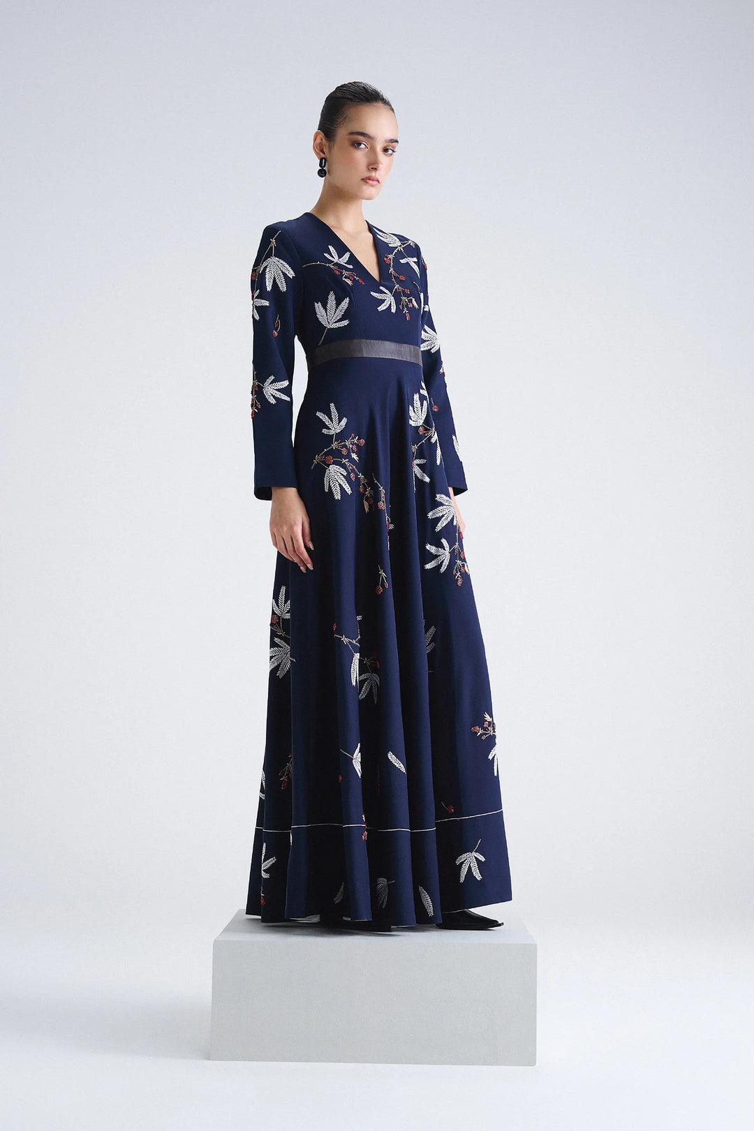TINY BRANCHES LONG CIRCULAR DRESS