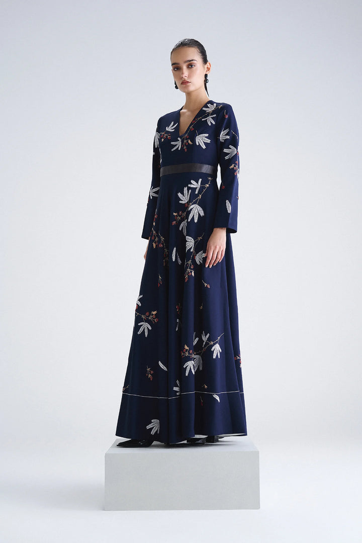 TINY BRANCHES LONG CIRCULAR DRESS