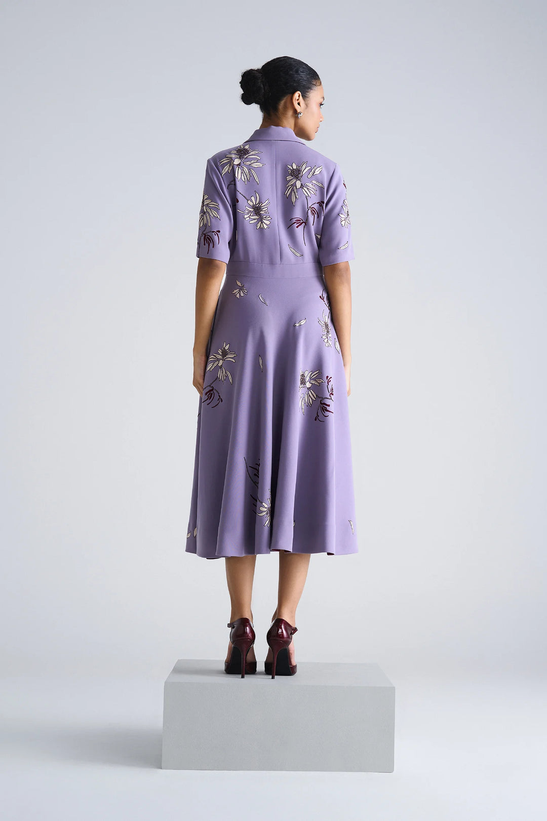 CRYS COAT COLLAR CIRCULAR DRESS