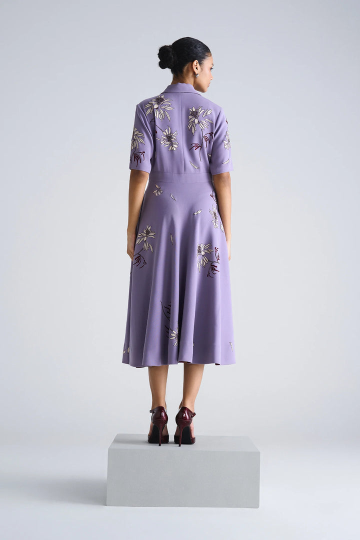 CRYS COAT COLLAR CIRCULAR DRESS