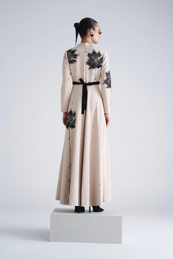 FLORAL BUBBLE LONG CIRCULAR DRESS