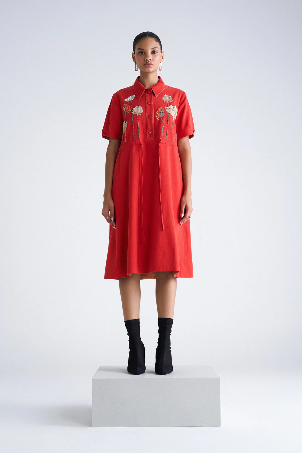 EARTH LOTUS MIDI DRESS