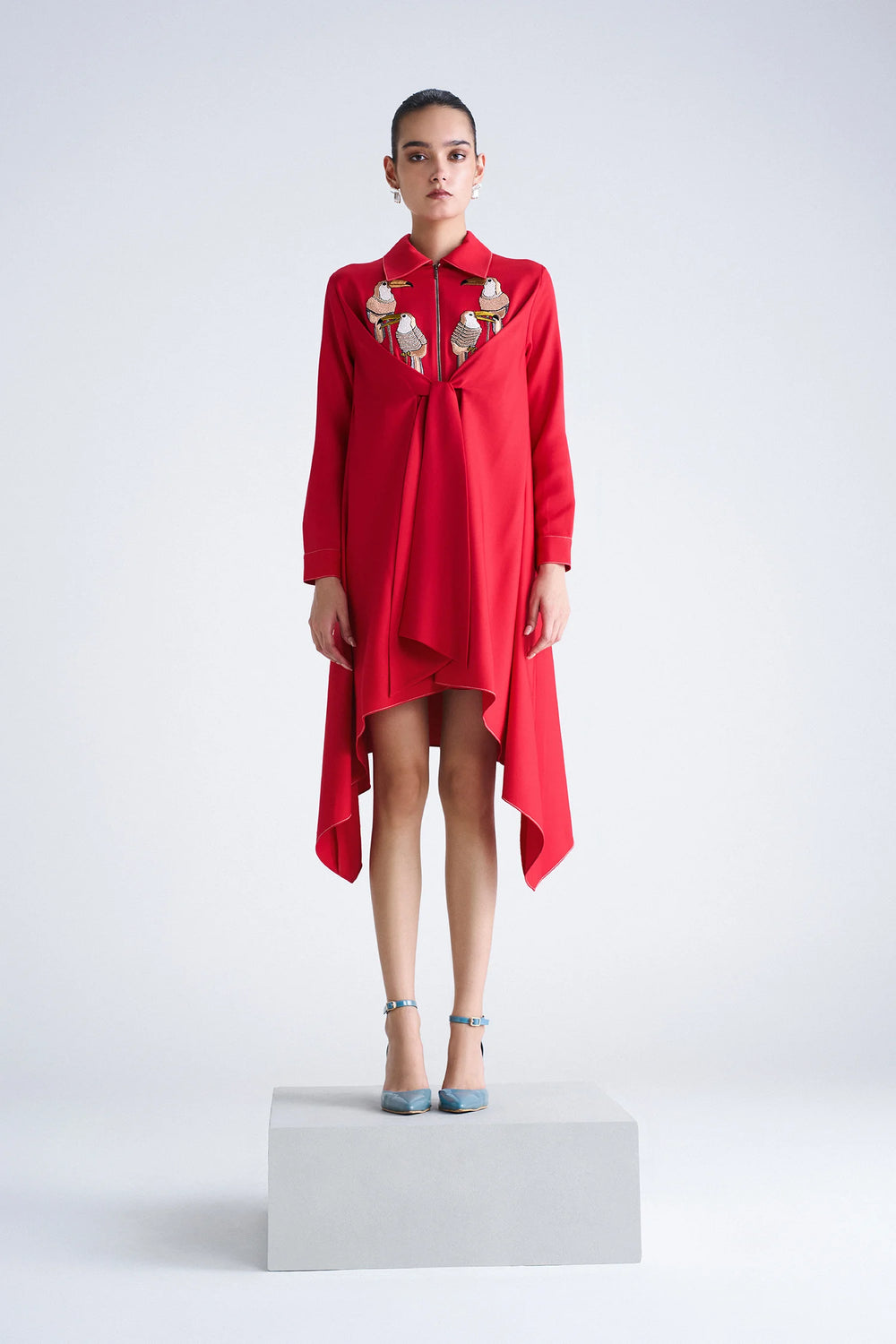 TOUCAN DRAPED SHIRT DRESS
