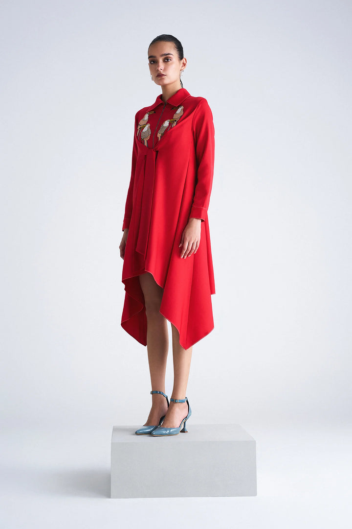 TOUCAN DRAPED SHIRT DRESS