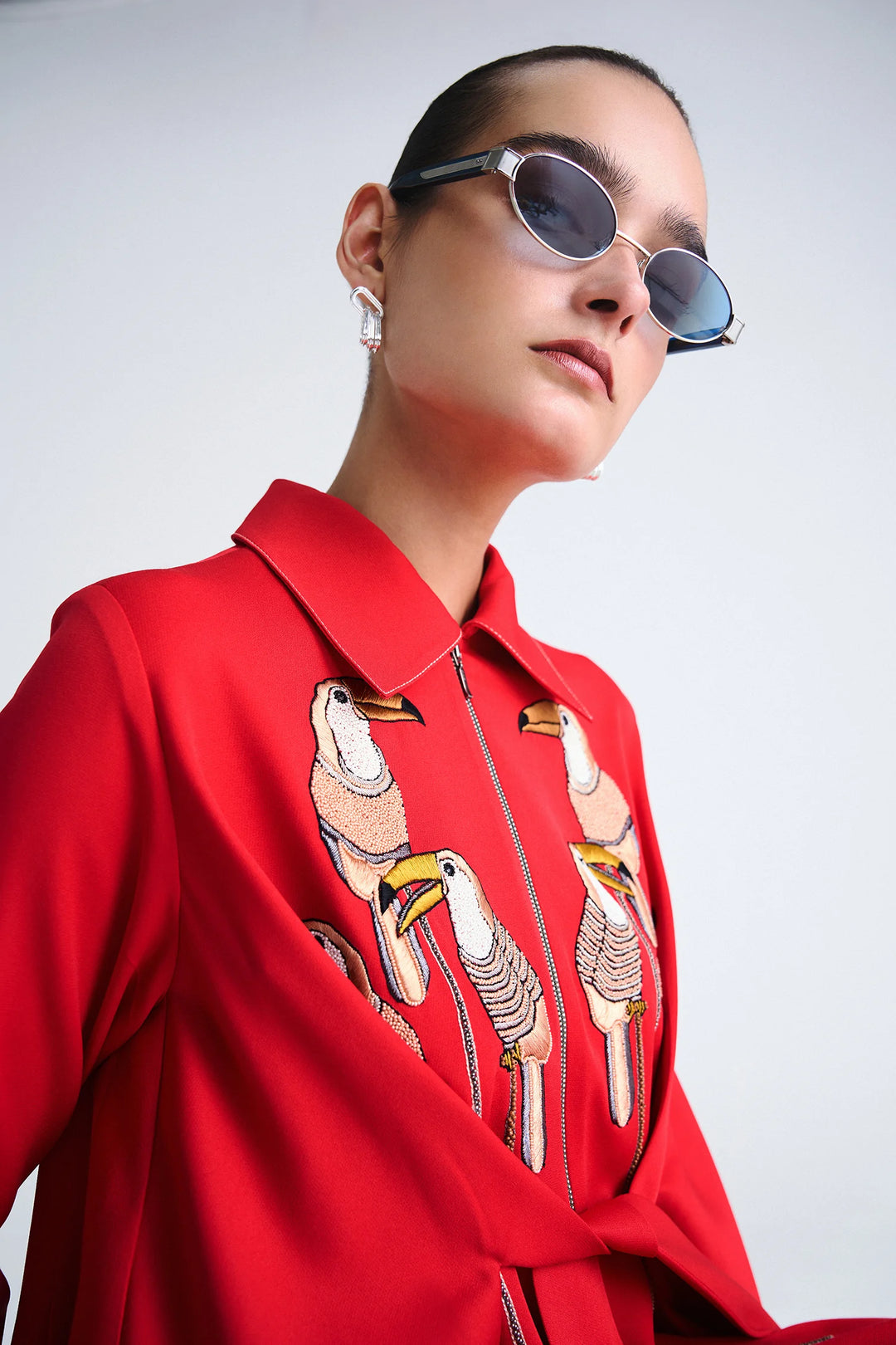TOUCAN DRAPED SHIRT DRESS