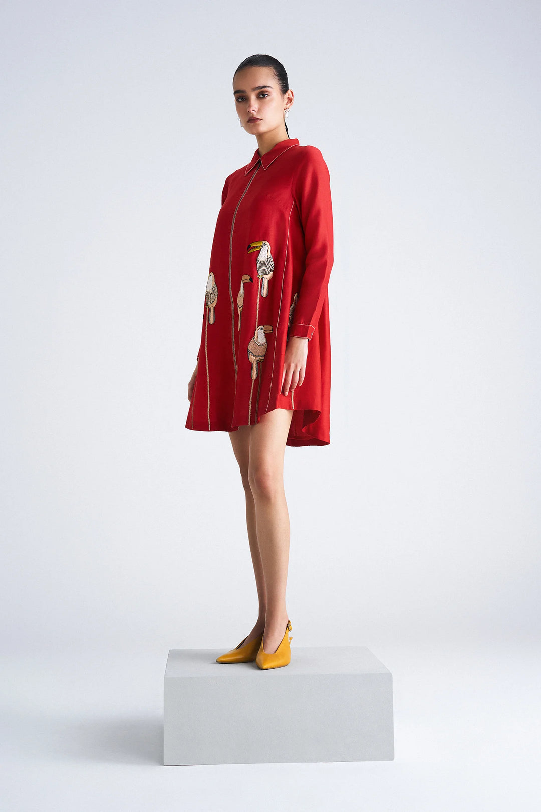 TOUCAN SIDE TRIANGLE SHIRT DRESS