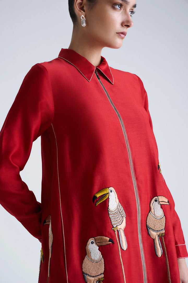 TOUCAN SIDE TRIANGLE SHIRT DRESS