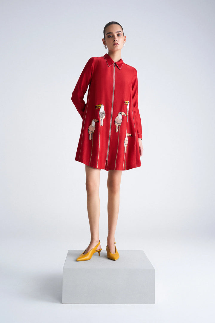 TOUCAN SIDE TRIANGLE SHIRT DRESS