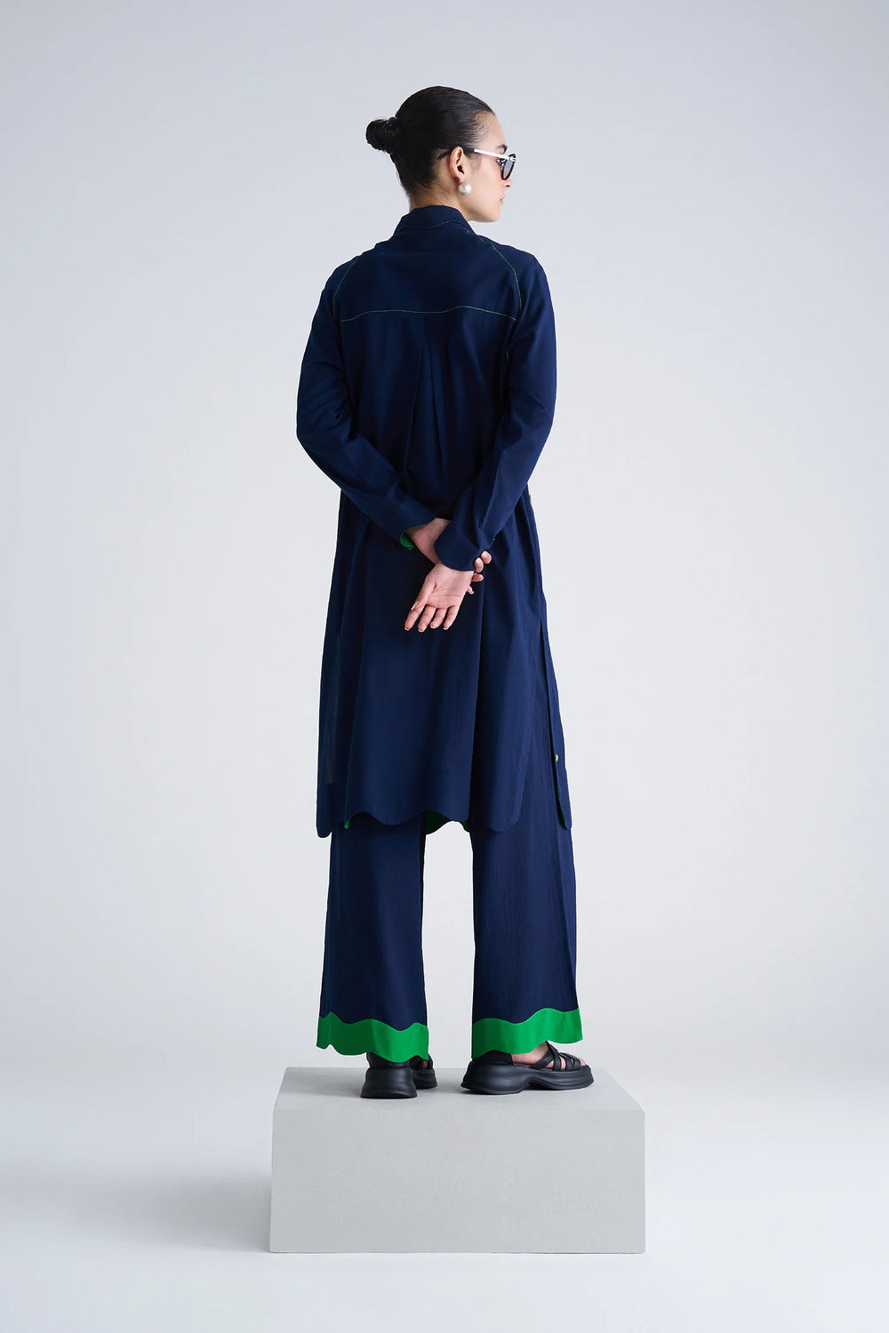 FLARED PANT OF KIDOODLE RAGLAN SLEEVE LONG SHIRT DRESS