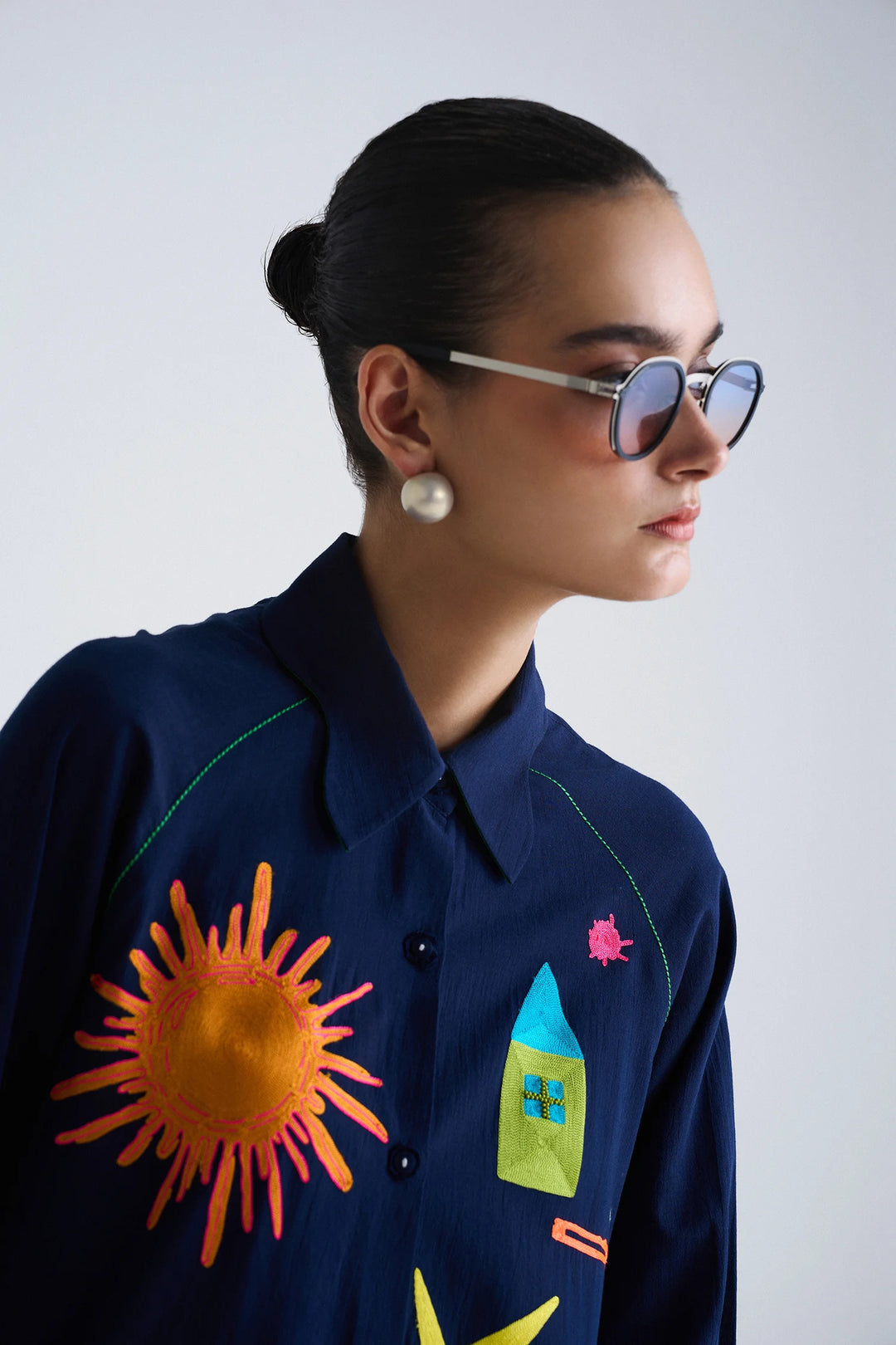 KIDOODLE RAGLAN SLEEVE LONG SHIRT DRESS WITH FLARED PANT