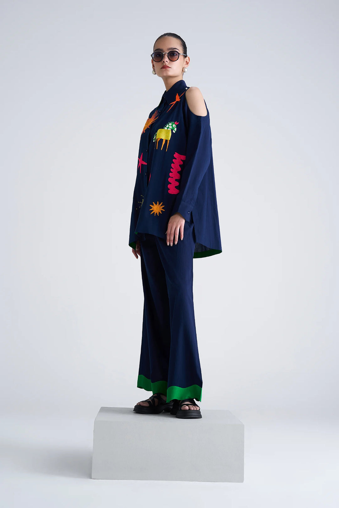 KIDOODLE COLD SHOULDER SHIRT DRESS