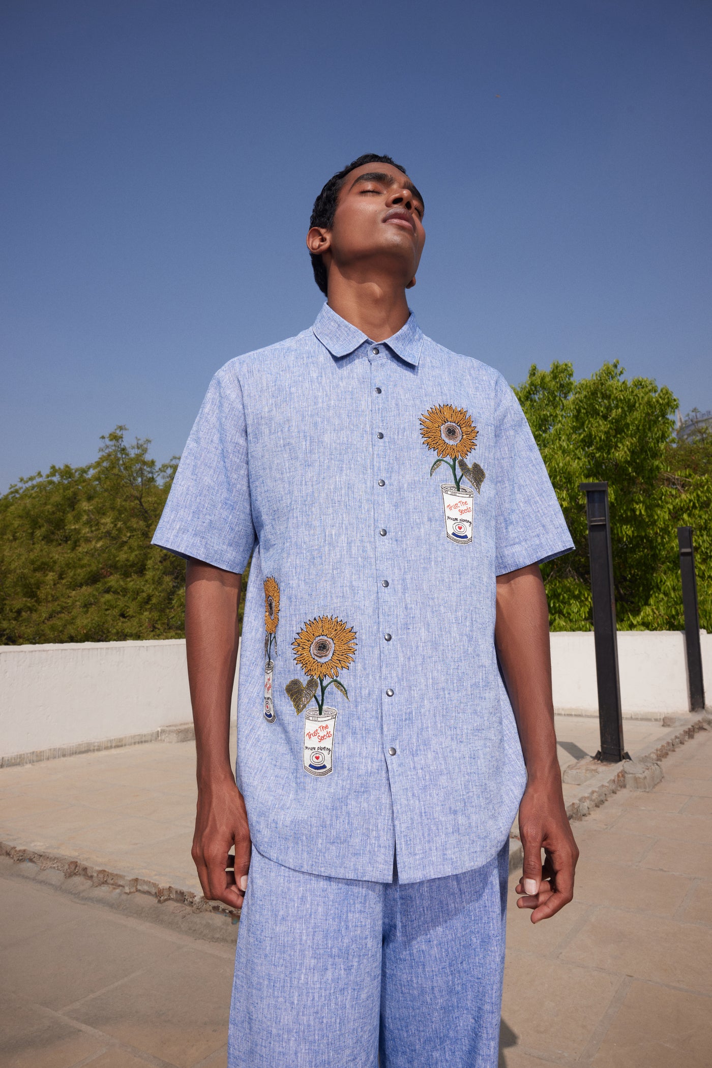 POP CAN WITH FLOWERS HALF SLEEVE SHIRT