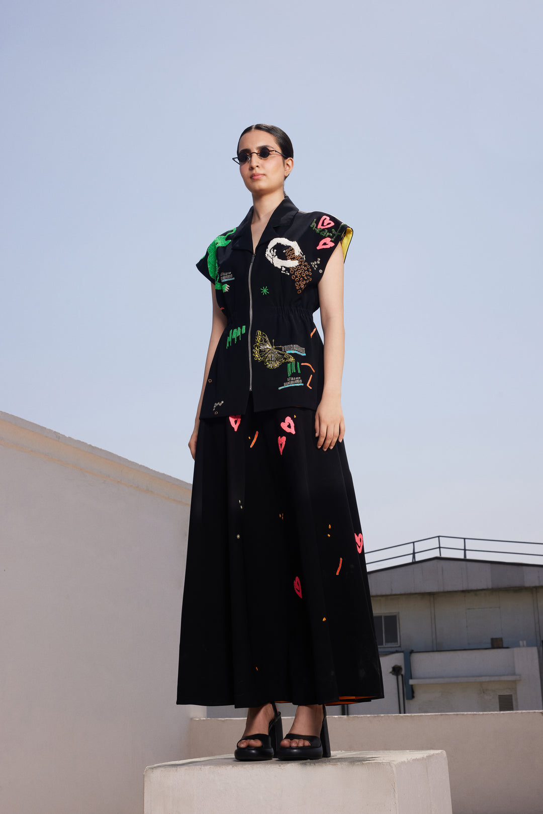 FUNKY PANTHER ROBE JACKET WITH CIRCULAR SKIRT