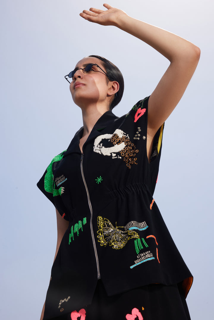 CIRCULAR SKIRT OF ( FUNKY PANTHER ROBE JACKET )