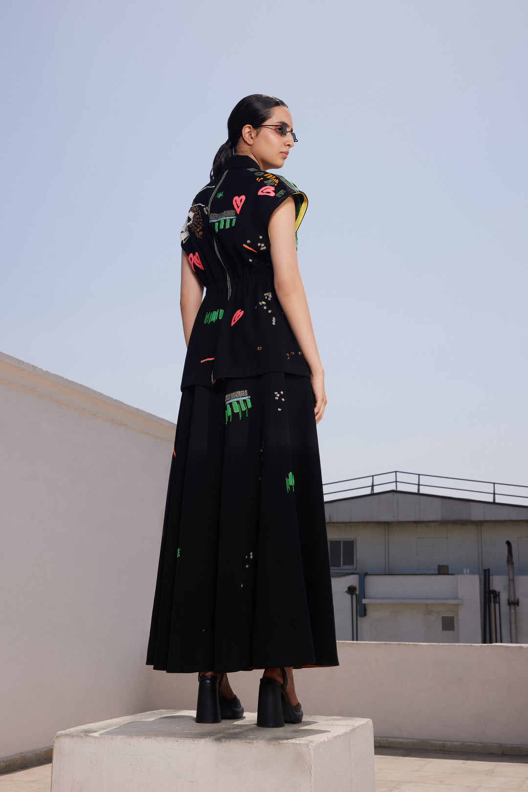 FUNKY PANTHER ROBE JACKET WITH CIRCULAR SKIRT