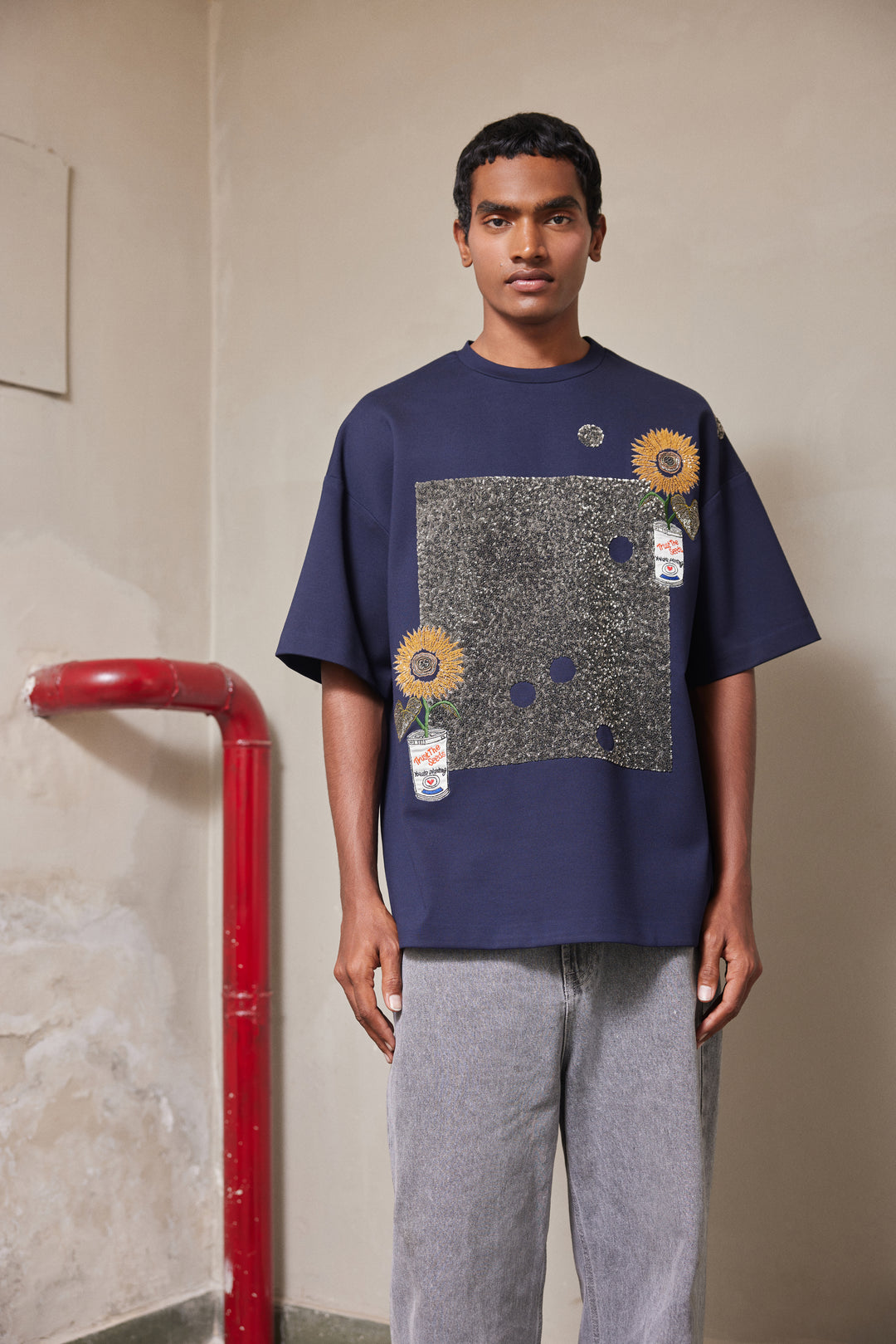 POP CAN WITH FLOWERS BOXY T-SHIRT