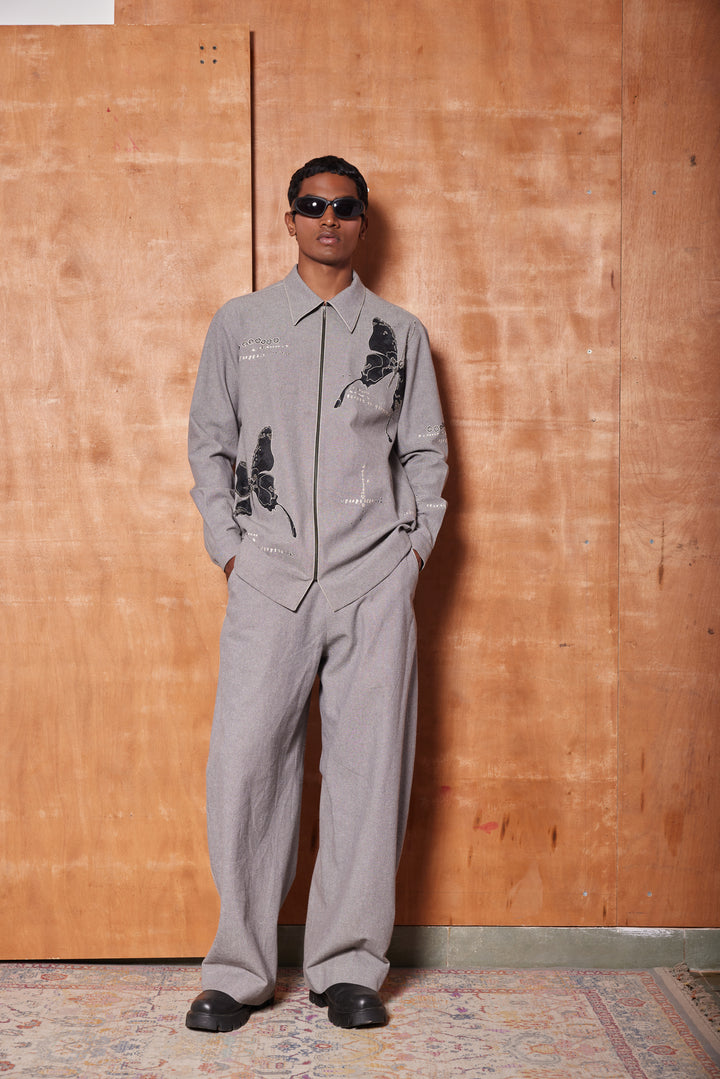 FADING BUTTERFLY FULL SLEEVE SHIRT WITH BAGGY PANTS