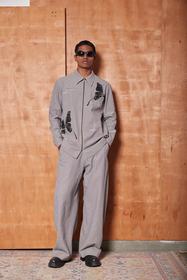 FADING BUTTERFLY FULL SLEEVE SHIRT WITH BAGGY PANTS