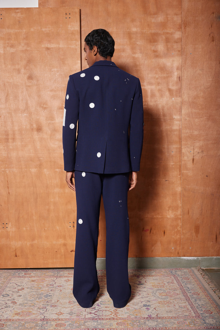 HEART, TELEPHONE AND TEXT BLAZER WITH STRAIGHT PANTS