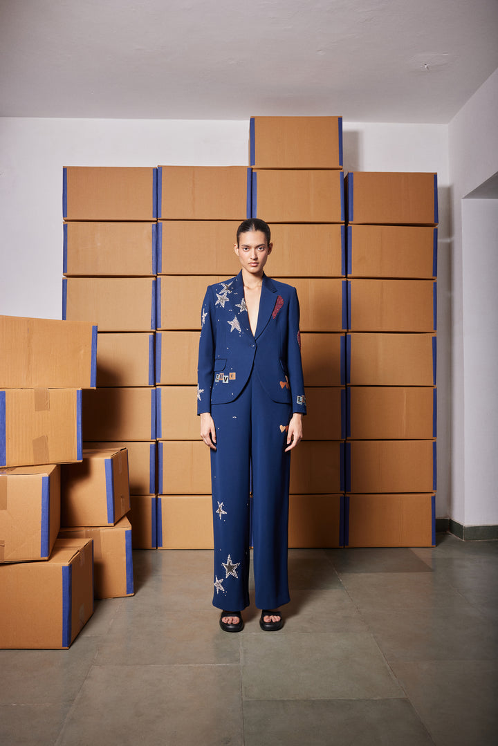 HEART AND STAR BLAZER WITH STRAIGHT PANTS