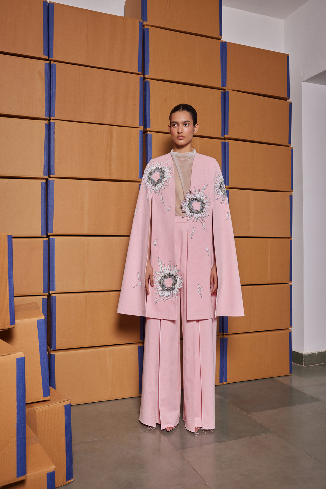 MULTI PETALS LONG CAPE