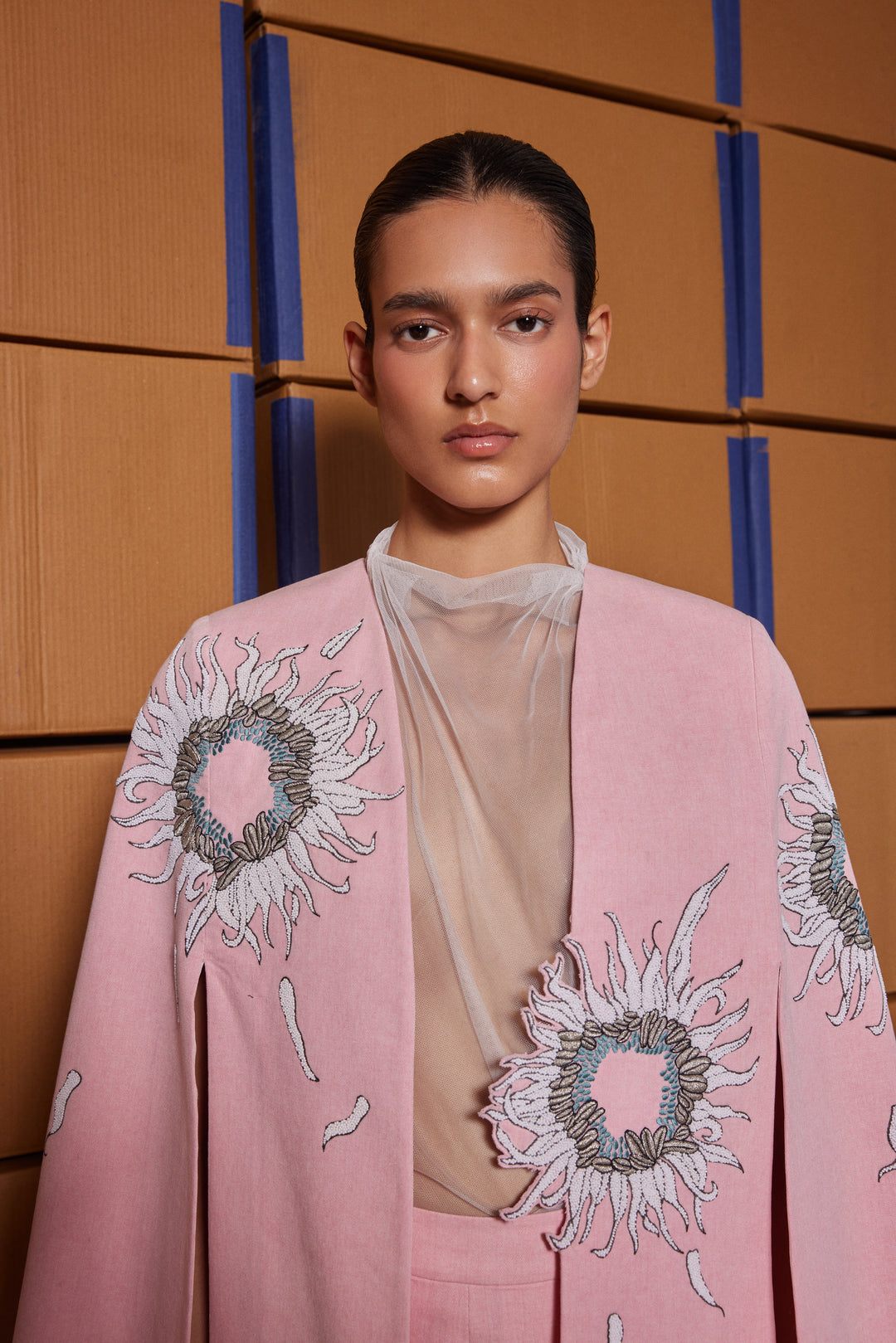 MULTI PETALS LONG CAPE