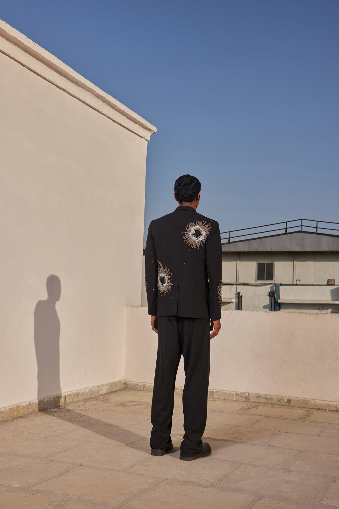 MULTI PETALS SHAWL COLLAR BLAZER WITH PANT