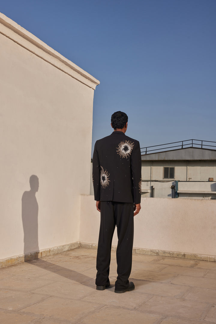 MULTI PETALS SHAWL COLLAR BLAZER WITH PANT