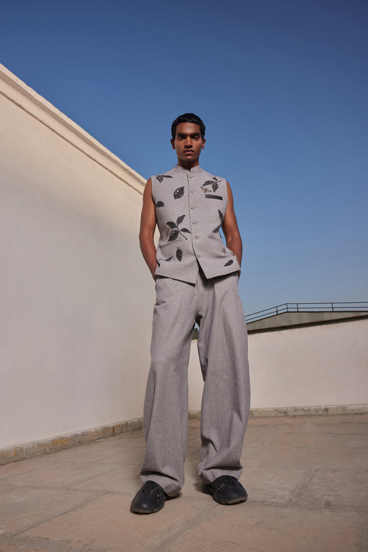 DRIFTING LEAVES NEHRU JACKET