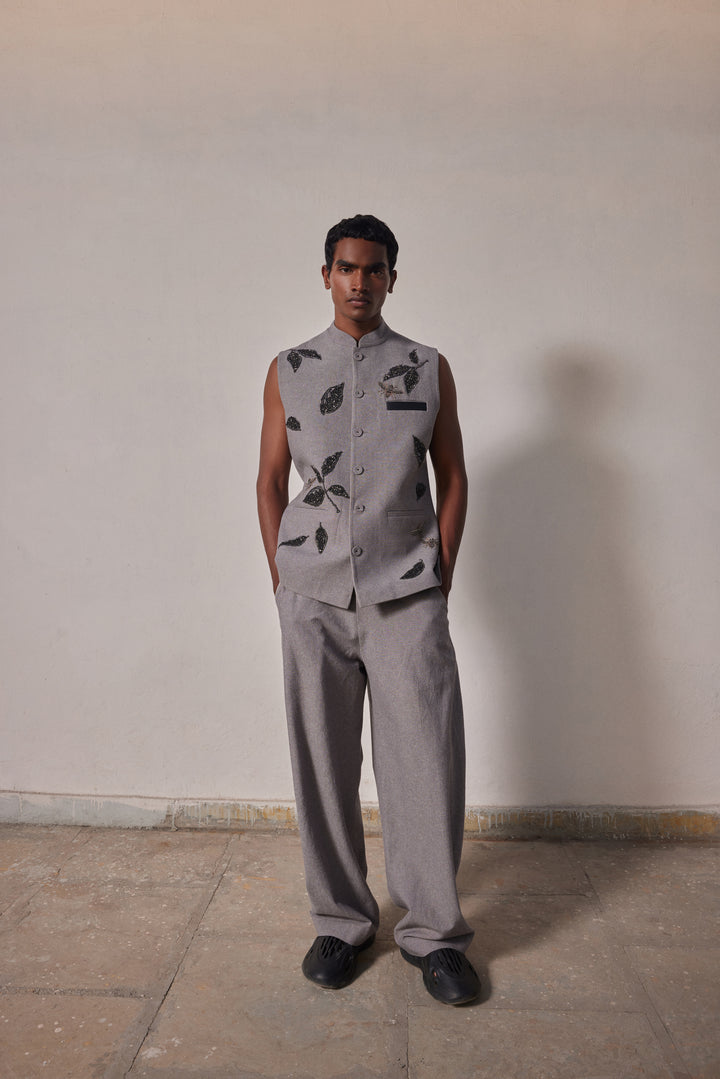 DRIFTING LEAVES NEHRU JACKET