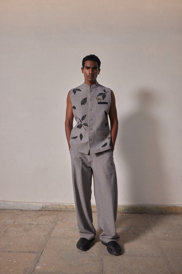DRIFTING LEAVES NEHRU JACKET