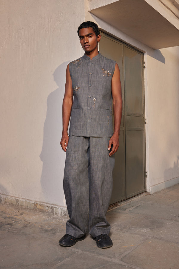 BUTTERKEY NEHRU JACKET  WITH BAGGY PANTS