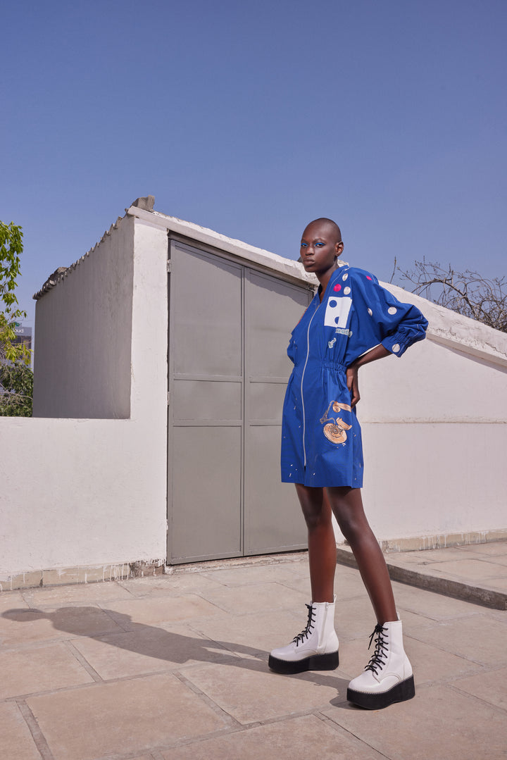 HEART, TELEPHONE AND TEXT JACKET DRESS