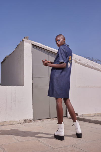 POP CAN WITH FLOWERS SHIFT DRESS