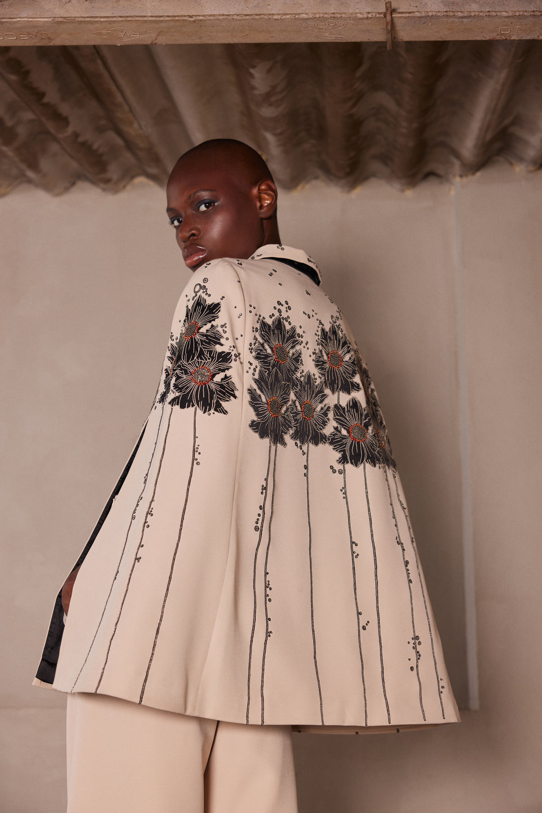 FLORAL PATCH CAPE