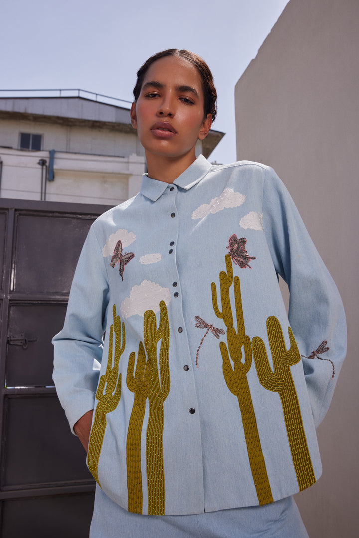 FLARED PANTS OF ( CACTUS HIGH LOW SHIRT )