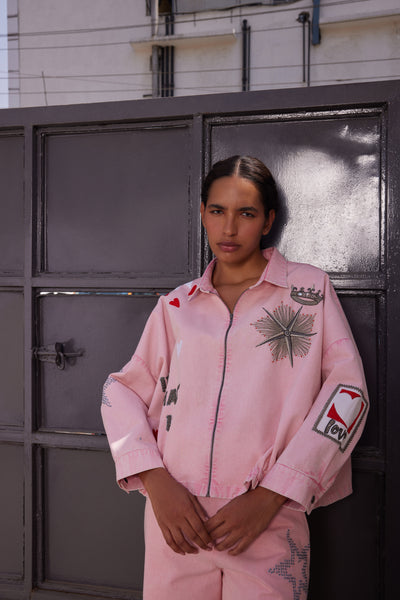 HEART & CROWN OVERSIZED SHACKET WITH FLARED PANT