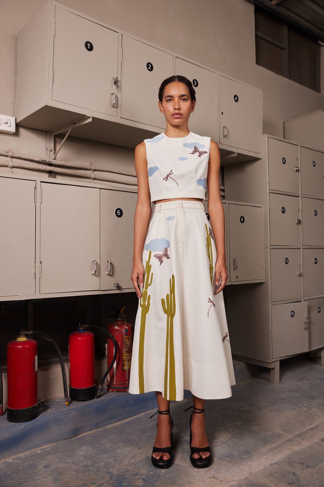 CACTUS CROP TOP WITH TIER SKIRT