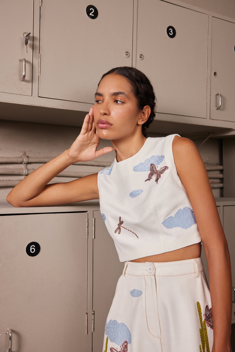 CACTUS CROP TOP WITH TIER SKIRT