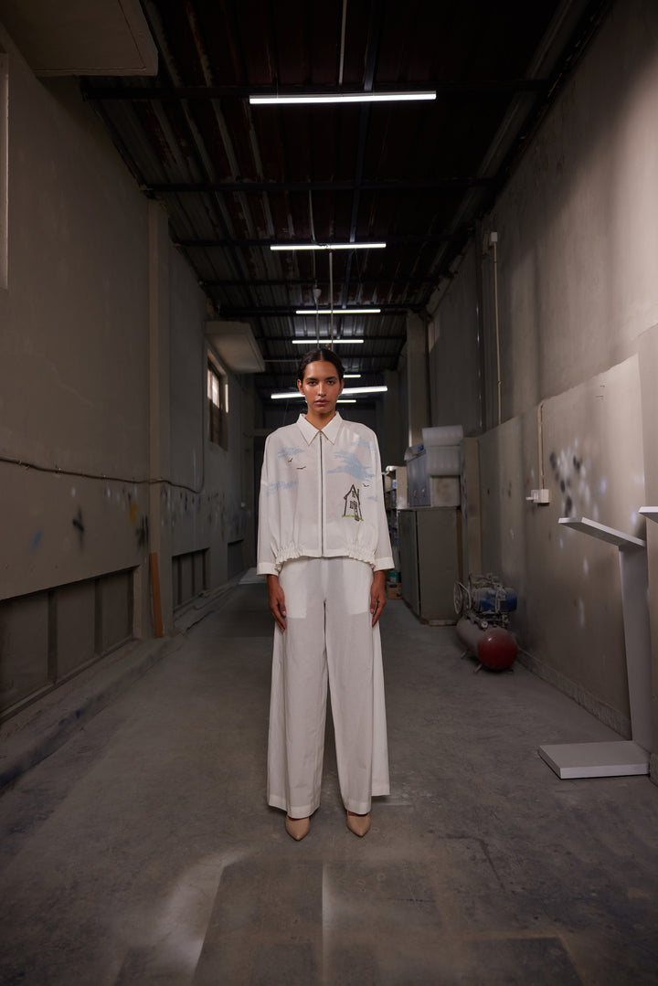 SIDE ELASTIC PANTS OF ( OUTHOUSE SHACKET )