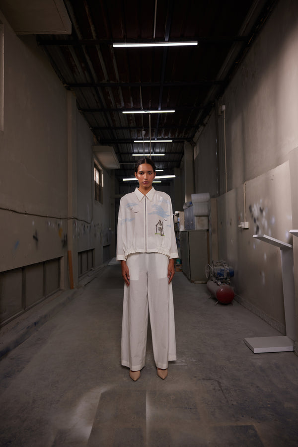 SIDE ELASTIC PANTS OF ( OUTHOUSE SHACKET )