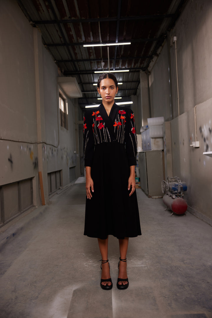 NARCISSUS GARDEN WRAP DRESS