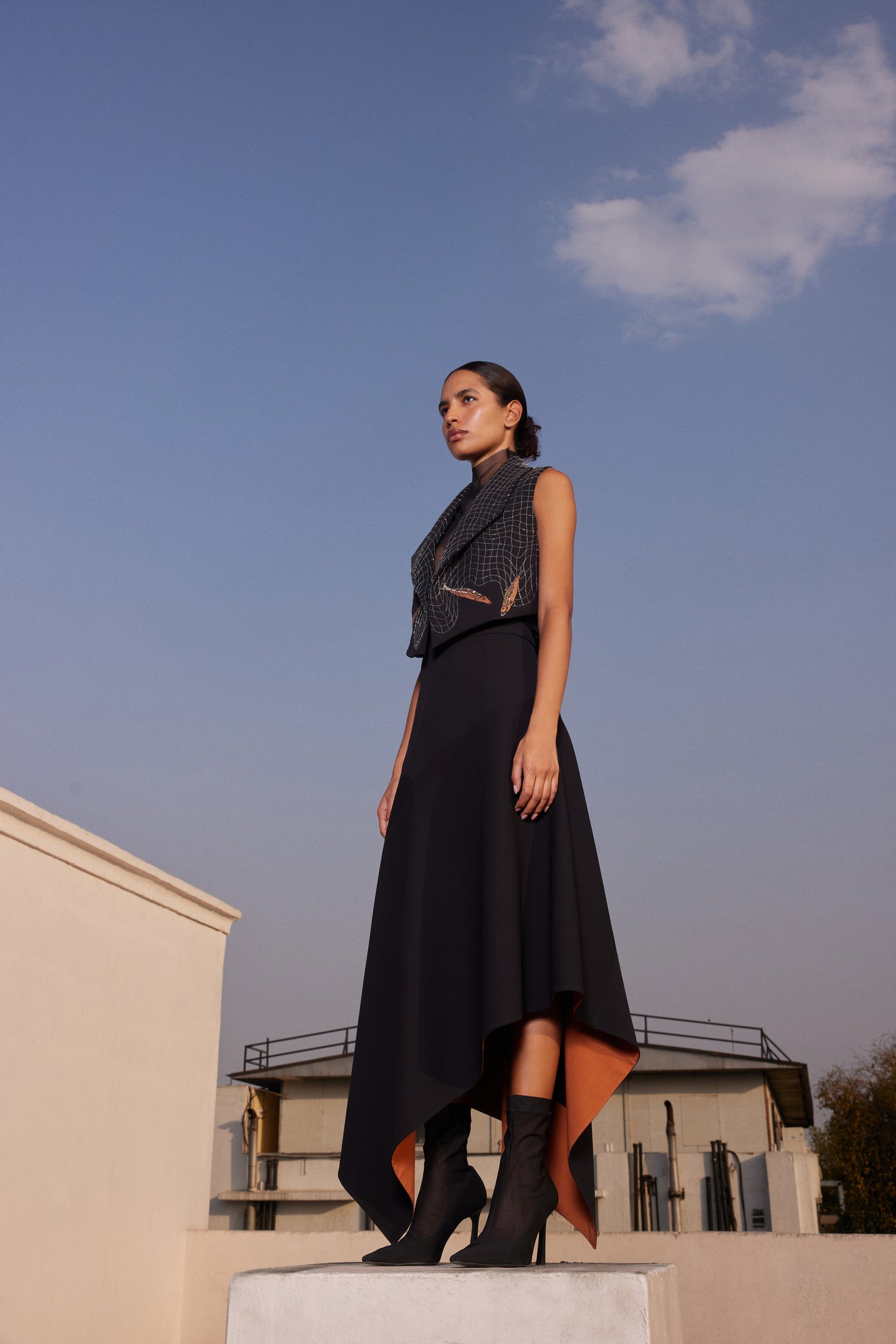 FISH IN THE NET' CROPED SLEEVELESS JACKET