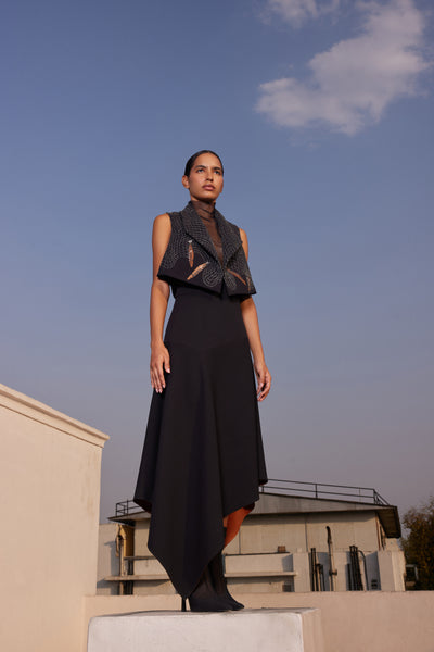 FISH IN THE NET' CROPED SLEEVELESS JACKET