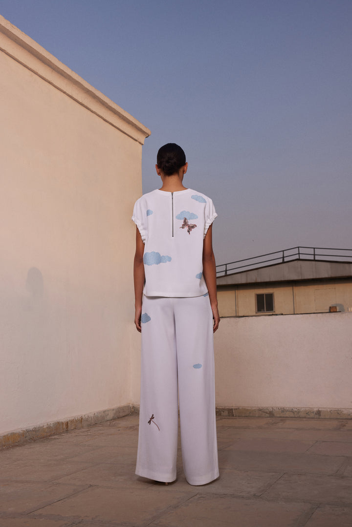 CACTUS ELASTICATED TOP WITH FLARED PANTS