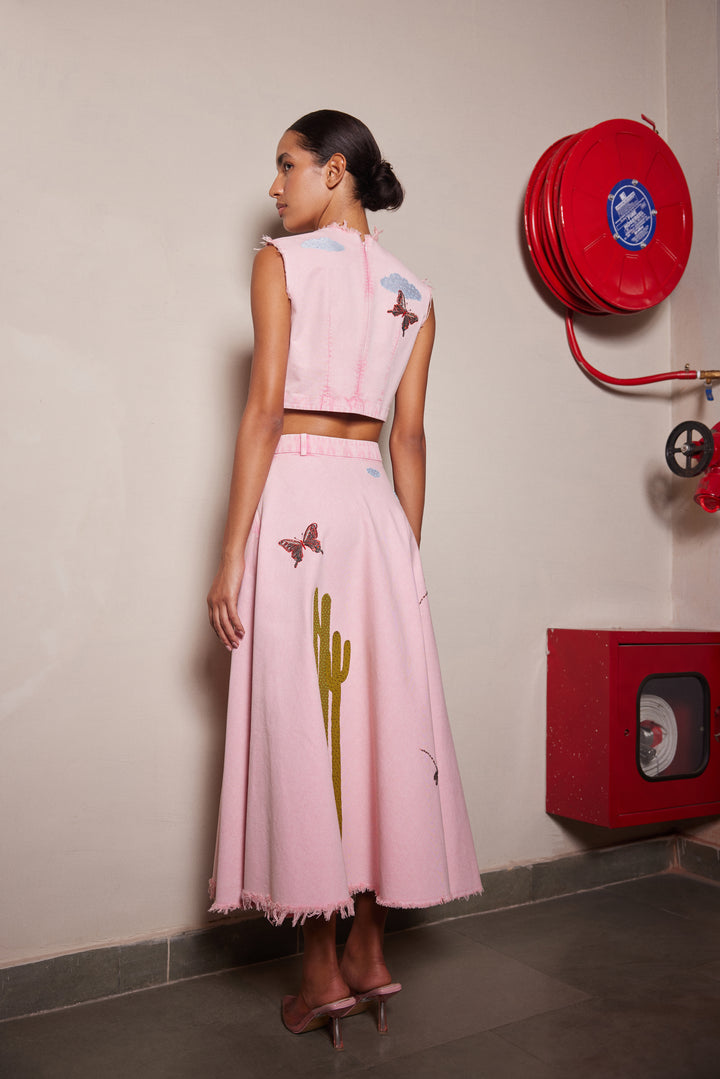 CACTUS CROP TOP WITH TIER SKIRT